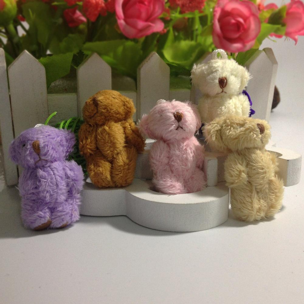 10Pcs 4.5Cm Soft Mini Joint Rabbit Plush Doll Toys Teddy Bears Animal Stuffed Plush Pendant Keychain Girl Diy Ornaments Gifts