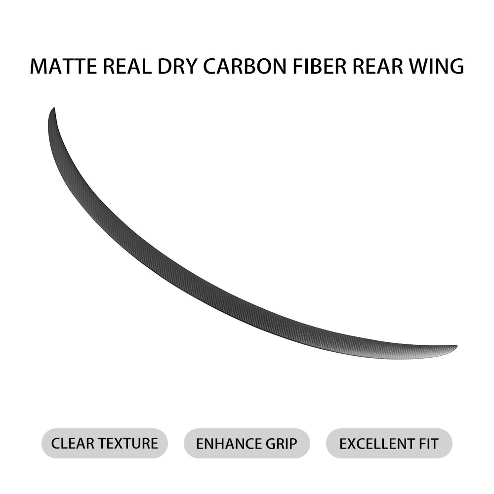 Car Real Dry Carbon Fiber Spoiler Wing Decoration For Tesla Model Y ModelY Sport -2024 Utility Exterior Tuning Accessories Matt Carbon Fiber