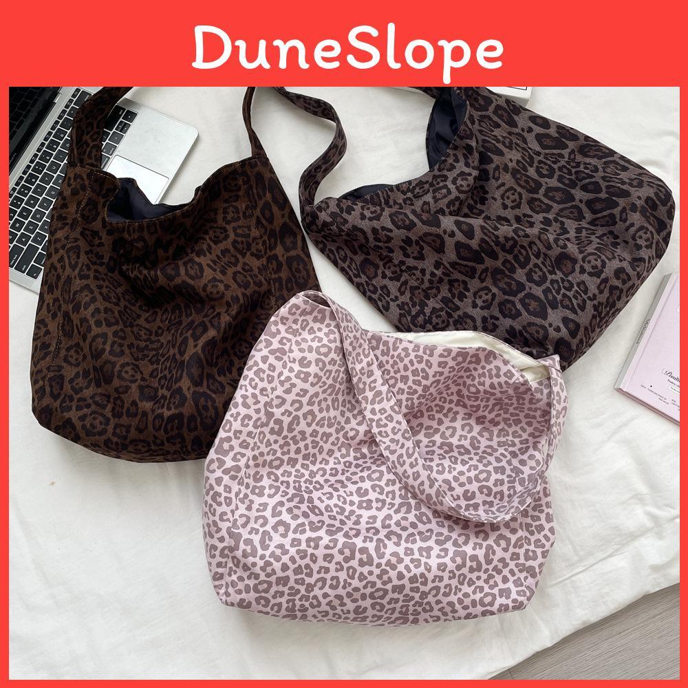 Suede Leopard Print Tote Bag With Large Capacity For Casual Daily Use
