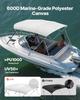 4-Bogen Boots-Bimini-Tops 96"L x(79"-84\")B x 54"H Markisenvordach Hellgrau