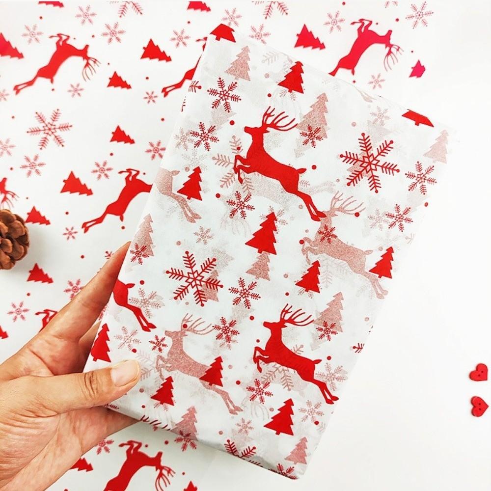 10 Sheets/Pack Cartoon Print Christmas Tissue Paper Bouquet Flower Wrapping Gift Wrapping