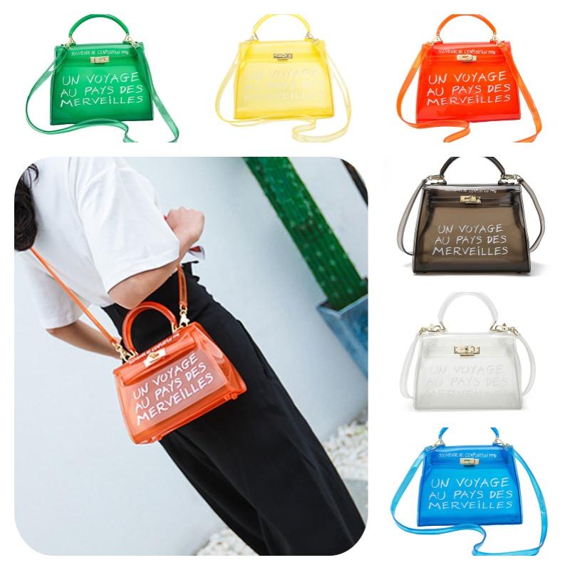 Candy-colored Transparent Shoulder Bag For Women Pvc Material Jelly Bag Medium Size Ideal For Daily Wear