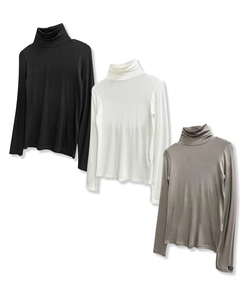 Damiswi Slim Turtleneck Long Sleeve_Ivory