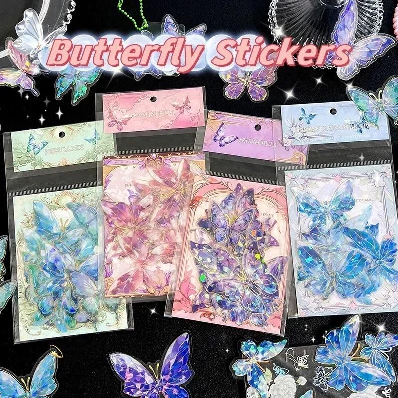 Vintage Golden Foil Butterfly Sticker 3D Waterproof Self Adhesive Wall Stickers Cartoon Diamond Butterfly Decals Room Decoration
