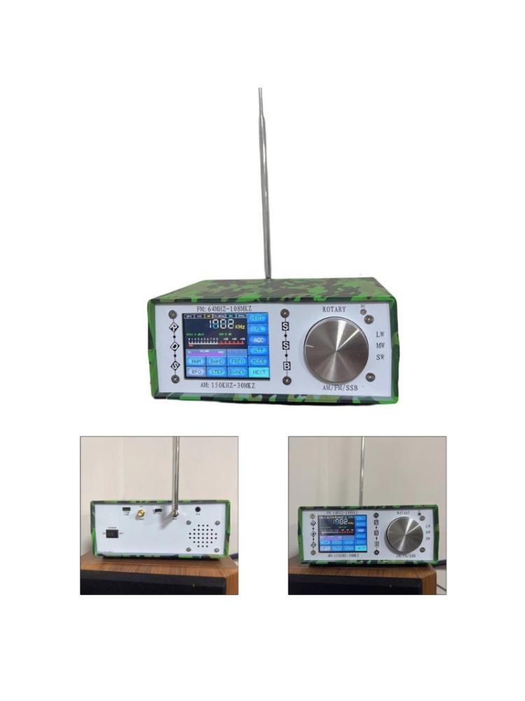 Desktop Radio Receiver SI4732 Radio with 2.8inch Large Screen Support Left Right Two Channel Headphones Output