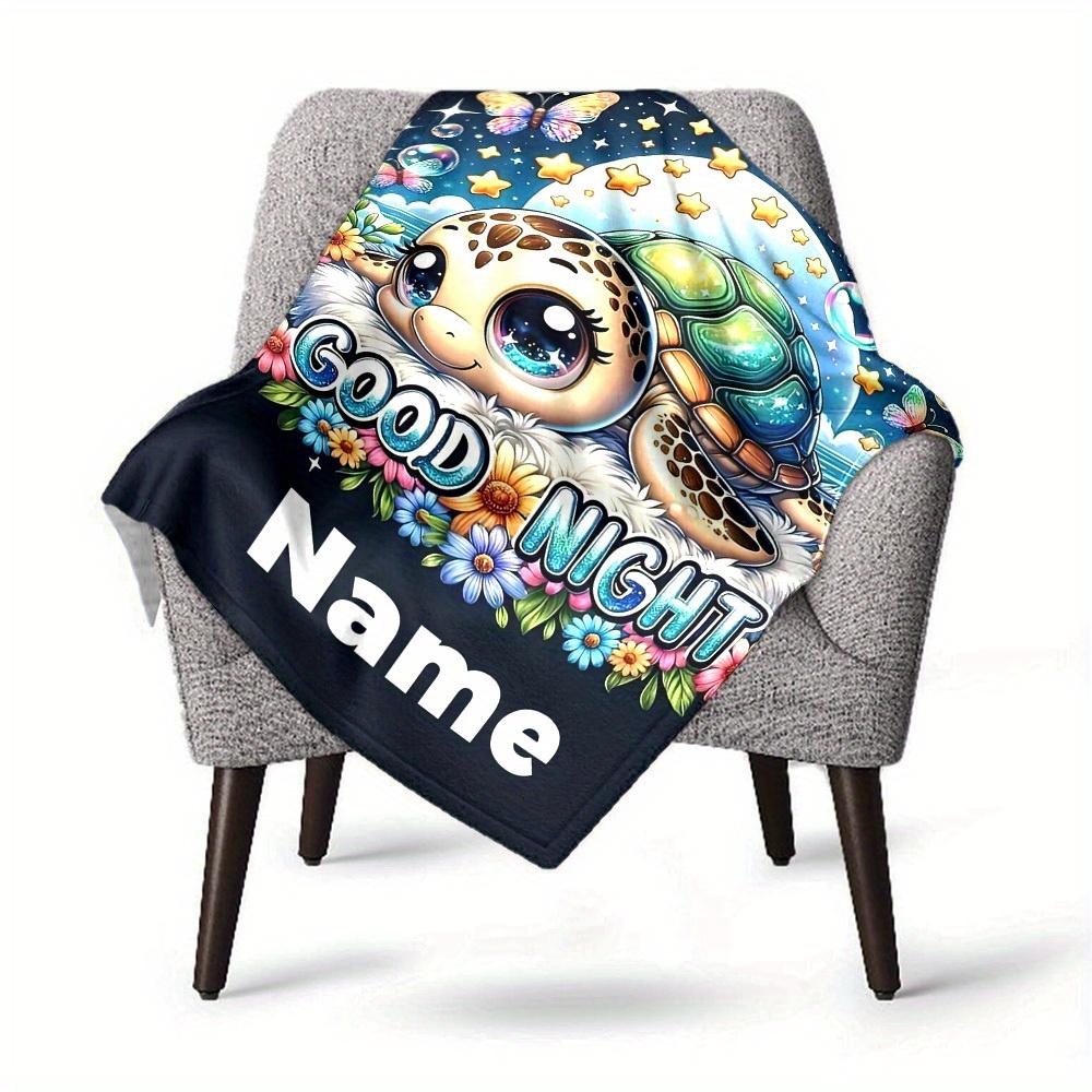 Good Night Sea Turtle Home Customization Blanket Comfortable Soft Lightweight Multiseasonal Use For Picnics Sofas Offices Beds Living Rooms Perfect