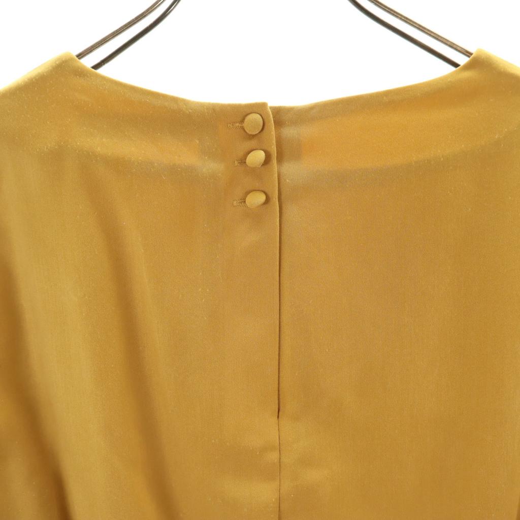 Nano&co Long Sleeve V-neck Waist Panel Long Dress F Yellow Women Used