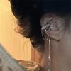Fashion Long Tassel Clip Earrings for Women Girls Cute Pearl Cubic Zirconia Ear Cartilage Cuff Without Piercing Jewelry Gift