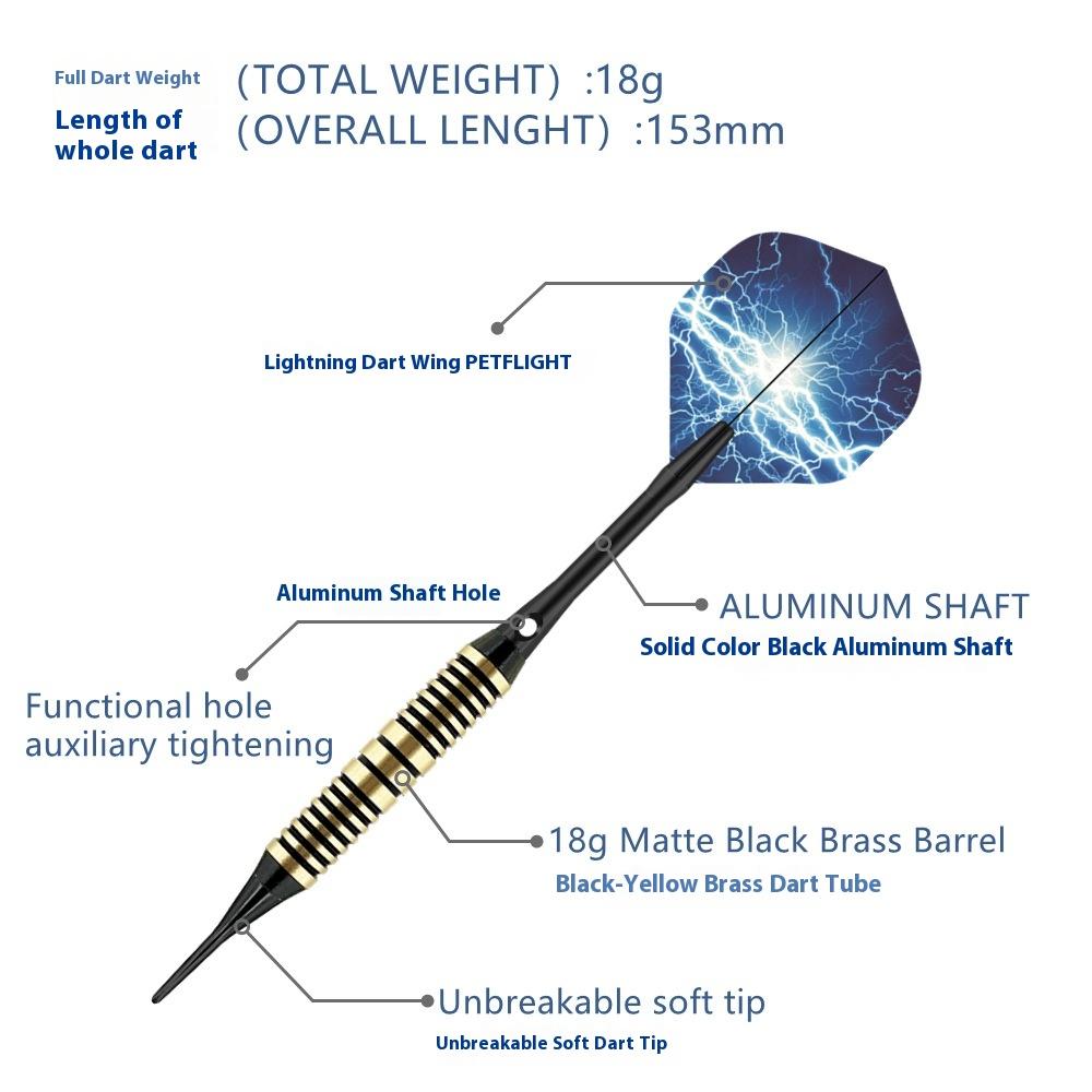 Soft Tip Darts Set Aluminum Shaft Professional Darts Plastic Tip Sets 2BA Replacement Tips