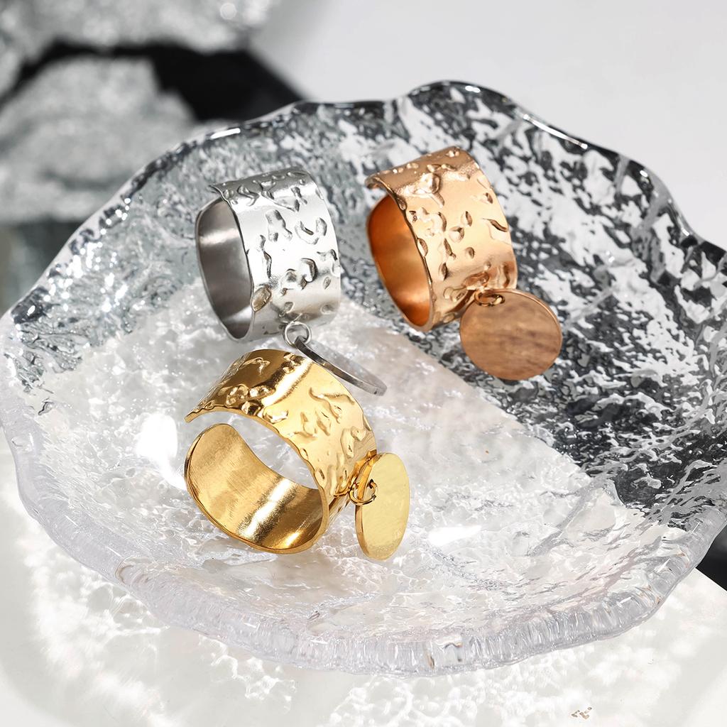 1pc new stainless steel personality fashion open adjustable ring niche design high-end ring versatile