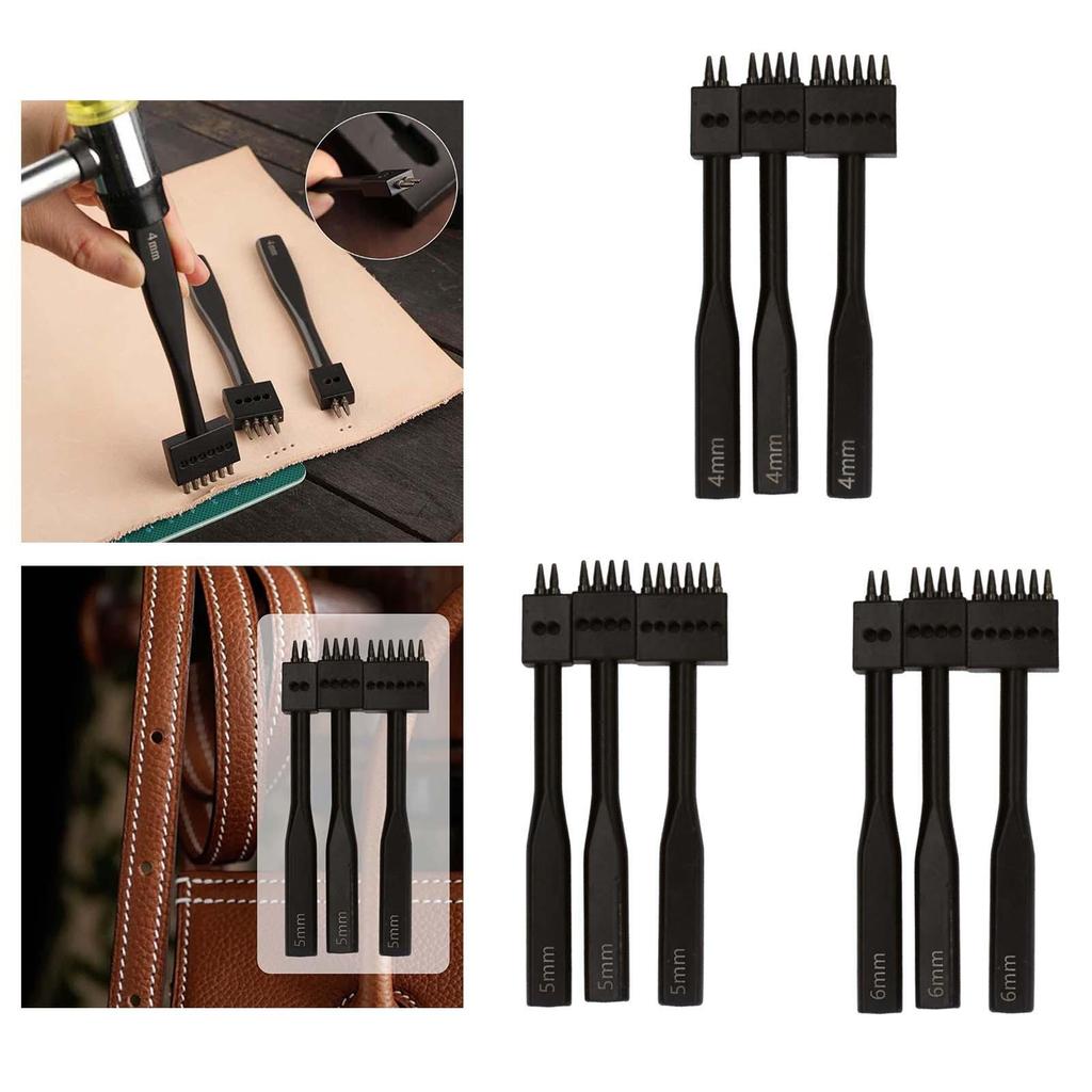Prong Punch Straps Shoes Auxiliary Tools Belts Saddles Leather Craft Jewelry Making Hole Spacing DIY Tool Stitching Chisel Steel
