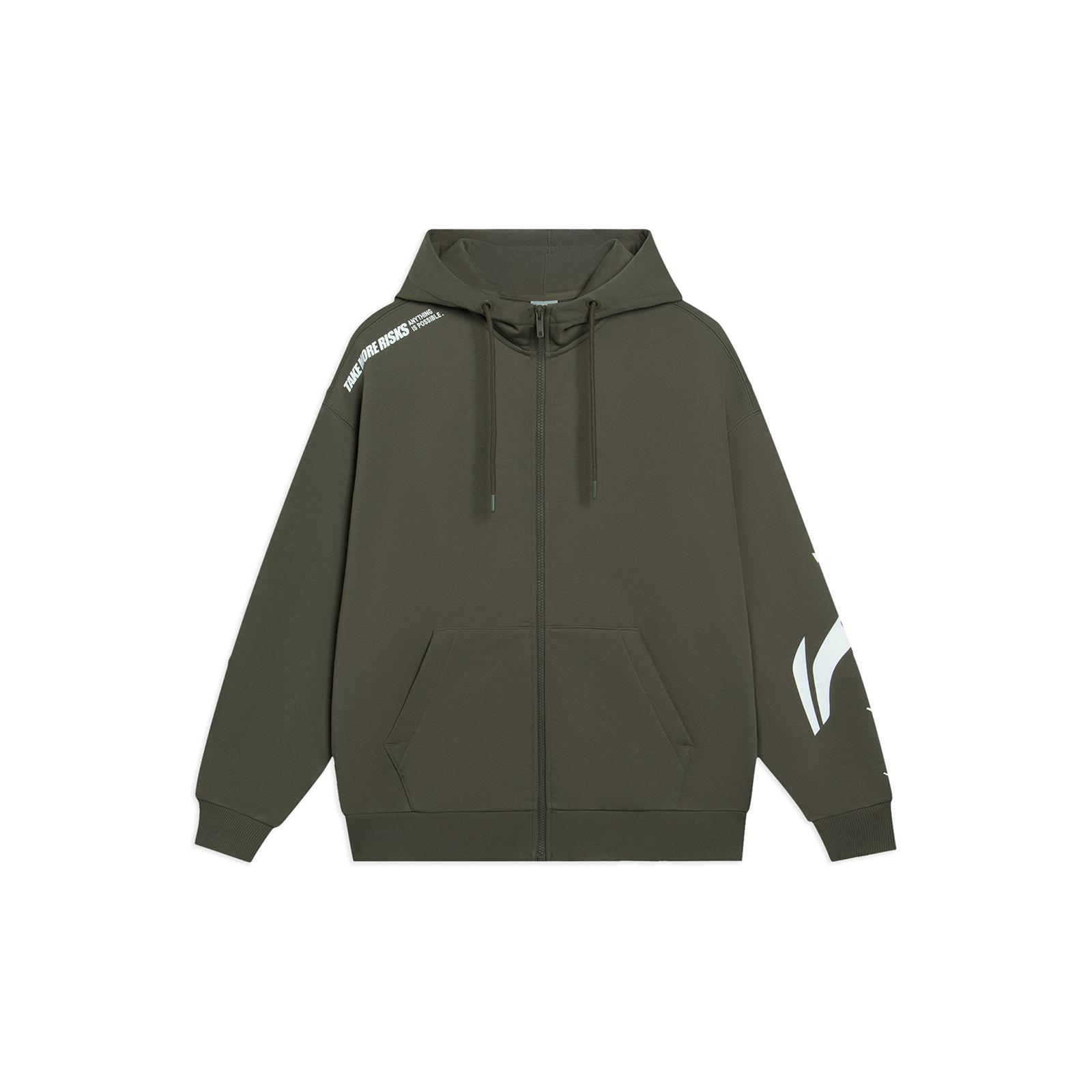 Li-Ning Graphic Hooded Jacket  Olive Green  Men s AWDRD34-9 S