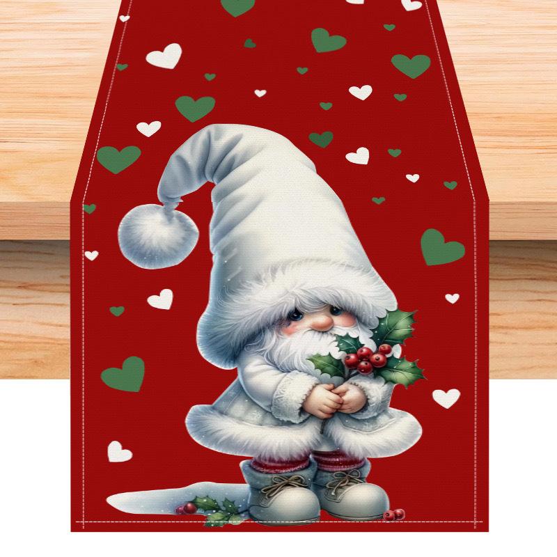 Valentine'S Day Table Flag Red Love Plaid Home Holiday Decoration Table Flag Tablecloth