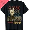 Rock Music Retro Classic 1990 Birthday Gift Old Print On Deunisexd Cotton Custom Printed Graphic T Shirts Camiseta Hombre