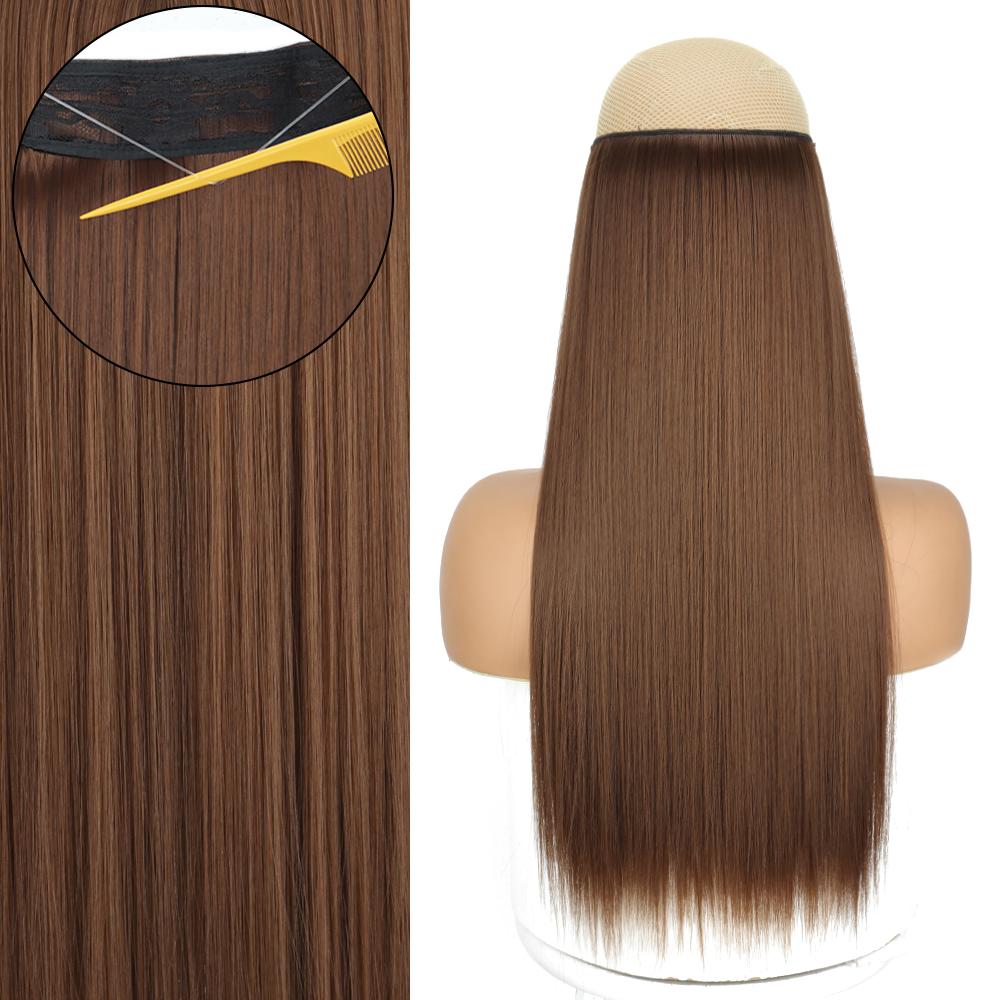 

MERISIHAIR длинные прямые женские волосы без зажимов, черные наращивание волос, синтетическое волокно, натуральная повседневная одежда, шиньон для косплея, прямые волосы 55 cm