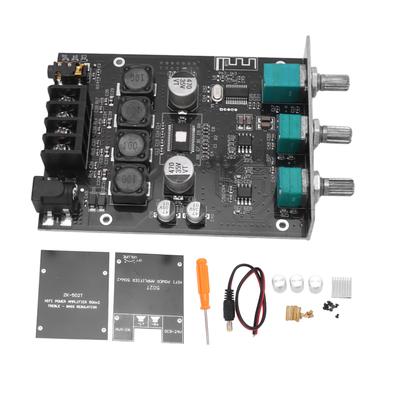 Módulo Amplificador de Áudio Bluetooth 5.0 Controle de Agudos Graves Placa Amplificadora de Potência para Alto-falante Passivo 50W+50W DC9‑24V