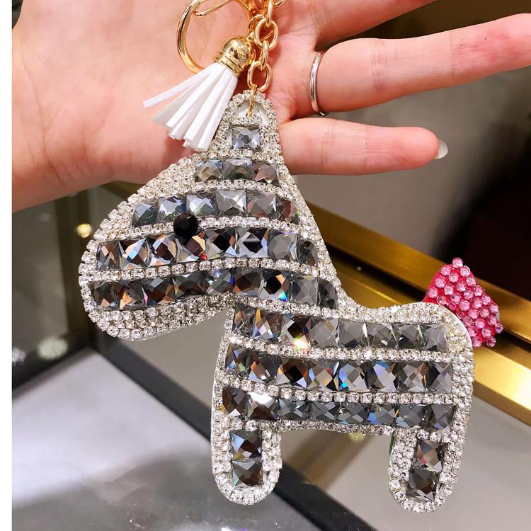 Cute Horse Keychain With Czech Rhinestones For Gift Giving And Fashion Accessory