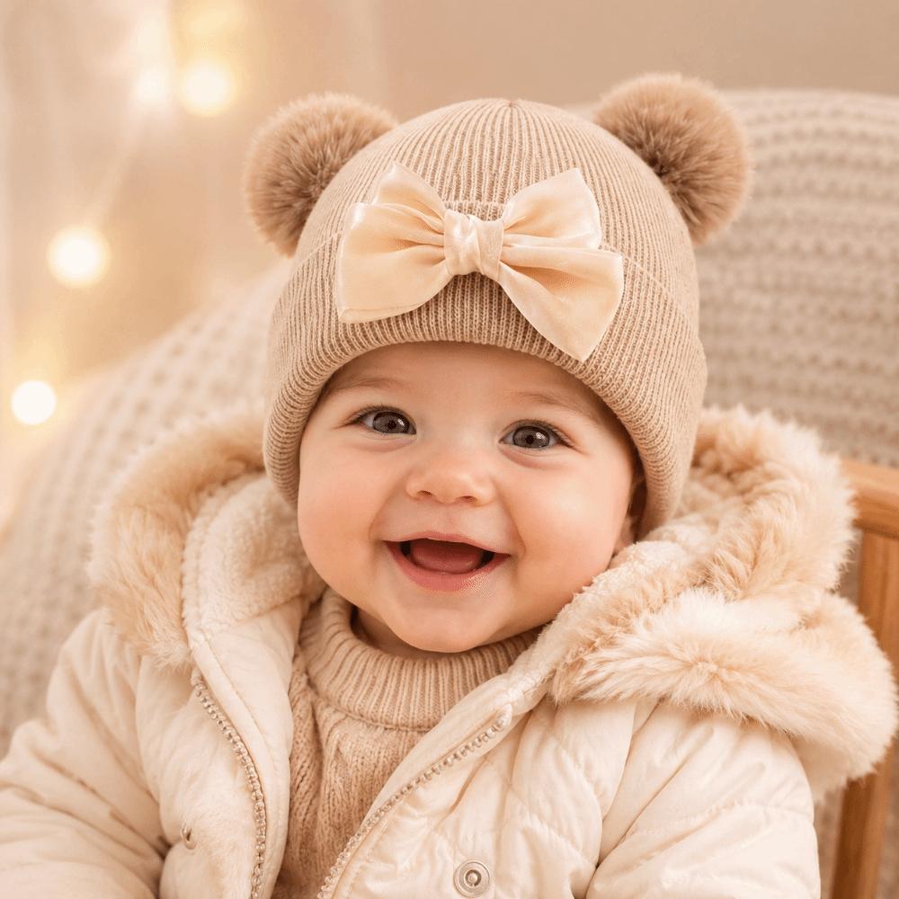 Hip Hop Baby Winter Hats Double Pom-Pom Warm Bonnet Fashion Kids Knitted Caps Outdoor