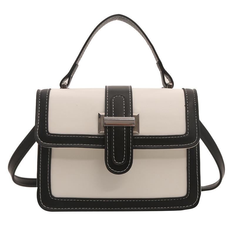 Stylish 2024 Korean Vintage Women's Handbag Chic Color Block Small Shoulder Bag