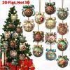 18 db/készlet Faanyag Boldog Karácsonyt Díszek Akasztós Dísz Újévi Ünnepség