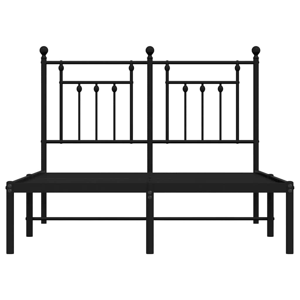 vidaXL Bed Frame with Headboard Metal Black 120x200 Cm