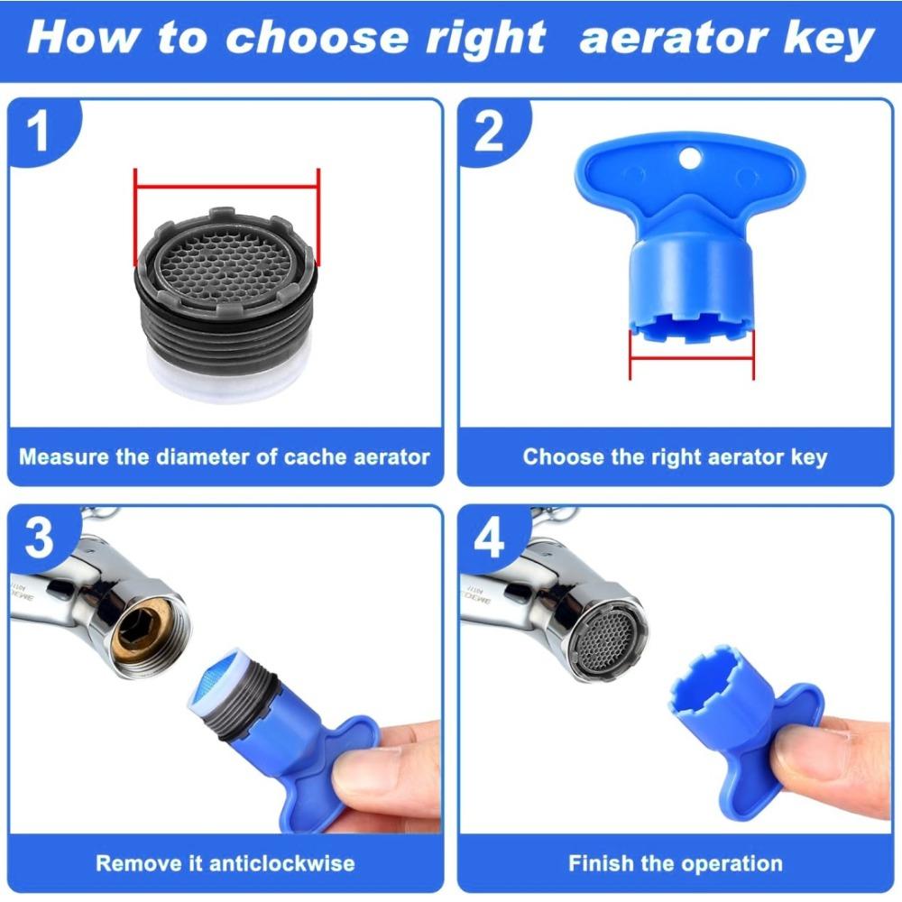 Kitchen Faucet Aerator M24 M21 M18 M16 Female Thread Water Saving Bathroom Taps Plastic Bubbler with Wrench Kitchen Accessories