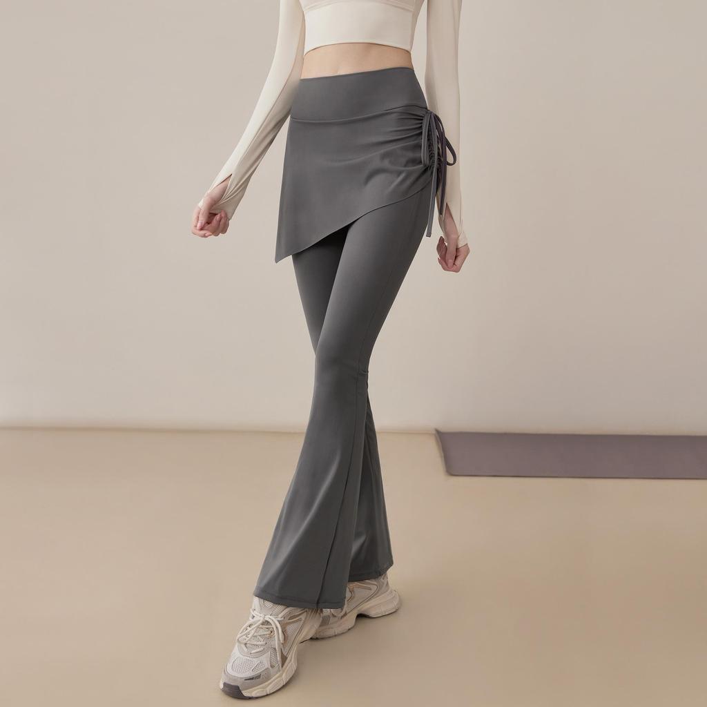 Spring 2025 Fashion Yoga Skirt Pants: Flared Fitness Trousers for Running & Sports