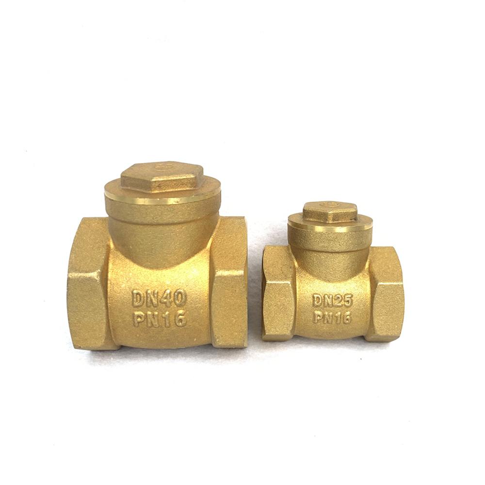 Brass Check Valve All Copper Swing Type Horizontal Check Valve1" Thickened Brass Manual One-Way Angle for Water Oil