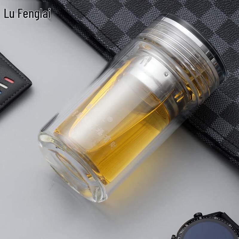 Rufenglai 180ML Double-Wall Glass Tea Infuser Mug