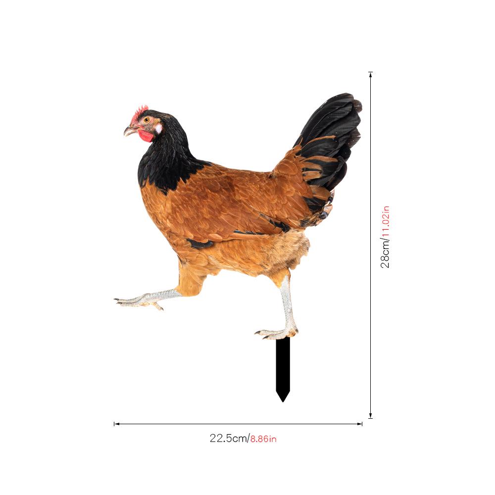 YKLU069-256 3D Rooster, Hen, Duck & Pig Outdoor Garden Decoration Plug