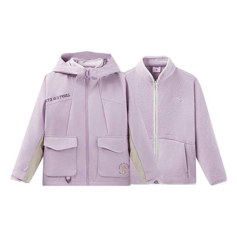 Теплая водостойкая флисовая куртка с капюшоном для девочек ANTA Kids 170