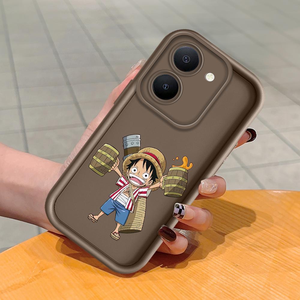 

Мягкий силиконовый квадратный чехол с рисунком лестницы для телефона, полное покрытие, противоударный защитный резиновый чехол для камеры для Vivo Vivo Y36I 5G коричневый