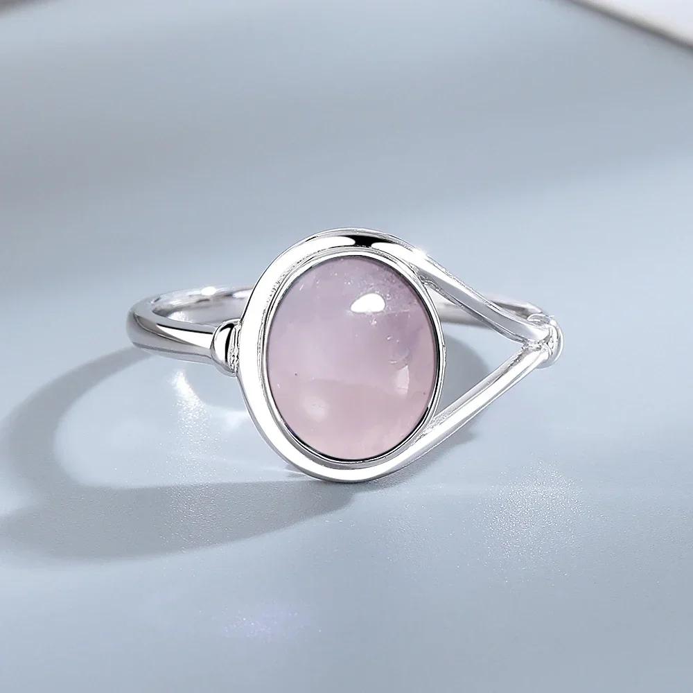 Sterling Silver Ring With Natural 10*14mm Moonstone Rings Oval Large Stone Vintage Fine Jewelry for Women Men