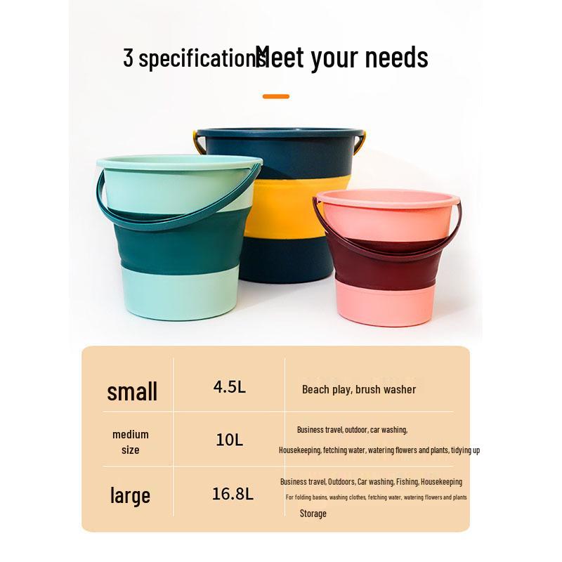 Portable Folding Water Bucket: Large Laundry, Car Trash, Wash & Fishing Use