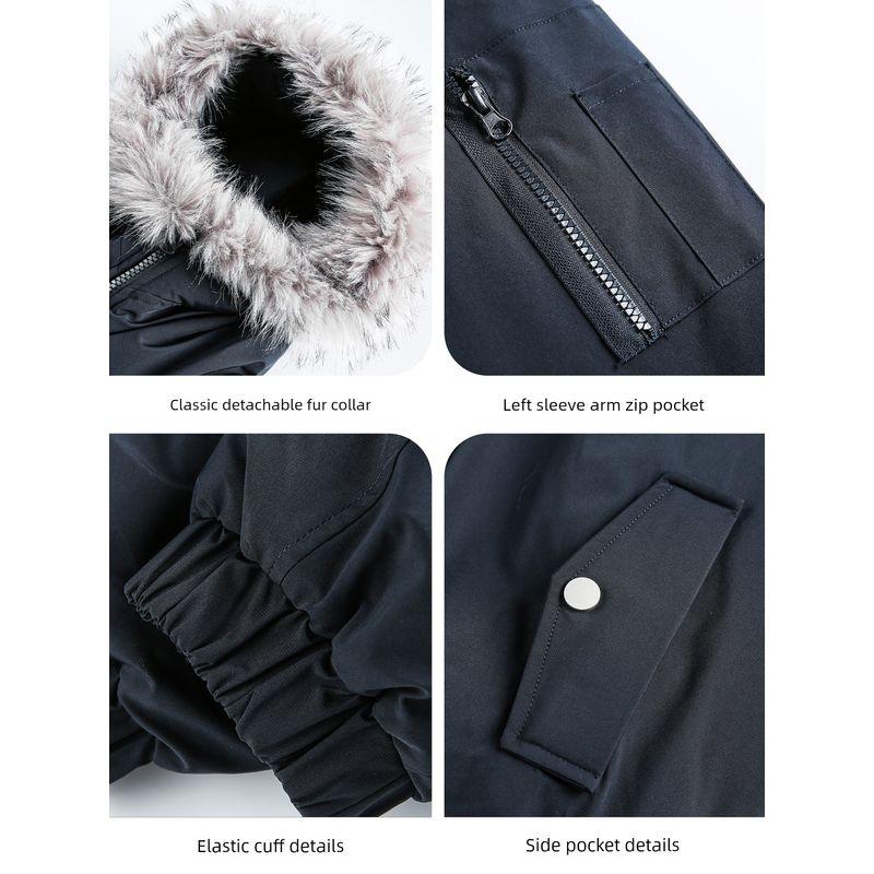 Wassup American Retro Fur Collar Hooded Cotton Parka Jacket for Men and Women, Winter Thickened Minimalist Workwear Cotton Coat