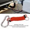 Breakaway Trailer Brake Cable 304 Stainless Steel Spring Towing Coiled Wire with 8x80mm Safety Hook for RV Emergency Red
