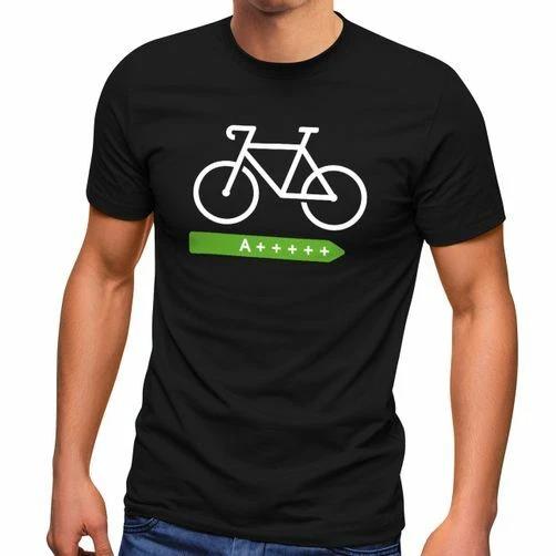 Men s T-Shirt Bicycle Cyclist Bike Environment A+++++ Energy Saving Fun Shirt S