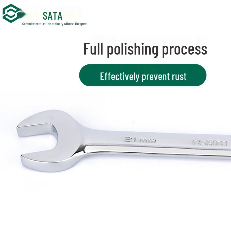 SATA Double-Headed Open-End Spanner Set: 8/10/12/14/17/19/22mm Fixed Forked Wrench