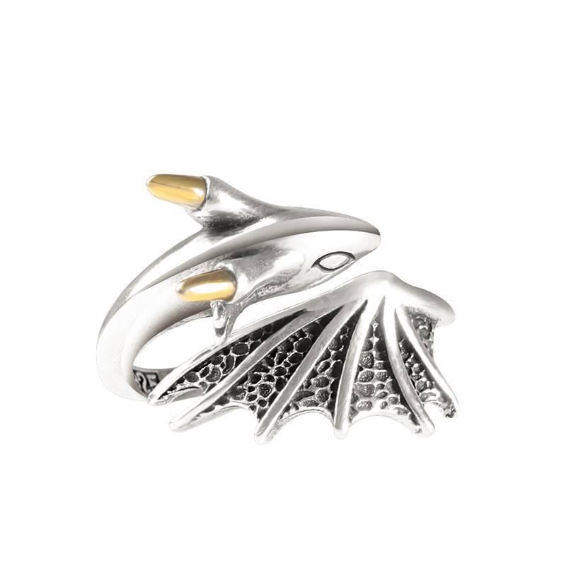 Retro Flying Dragon Adjustable Unisex Ring – Trendy Hip Hop Punk Design Open Adjustable