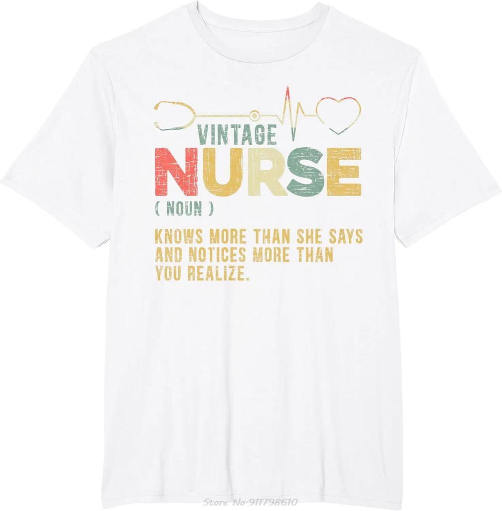 Vintage Nurse Definition Hospital Medical Registered Nursing T-Shirt Unisex cotton T Shirt Men Clothing Streetwear Tshirt