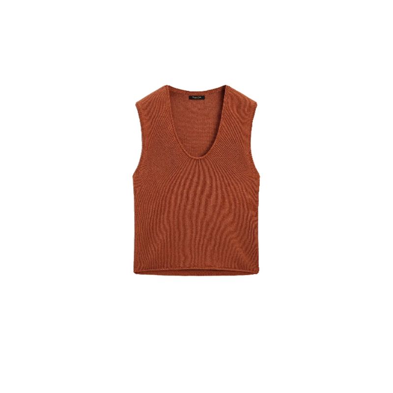 MD Women clothes Basic Solid Casual Simplicity U-Neck Knit vest Sleeveless T-shirt Top 05762591514