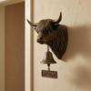 Scottish Cattle Welcome Bell Wall-Hung Decorative with Sign Rustic