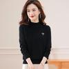 Fengxun Women's 100% Wool Semi-High Neck Thickened Base Layer Sweater