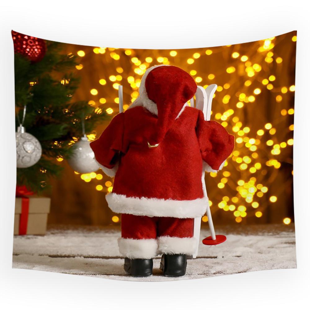 Cartoon Santa Claus Christmas Decoration Printing Pattern Tapestry Home Bedroom Living Room Wall Decoration Tapestry