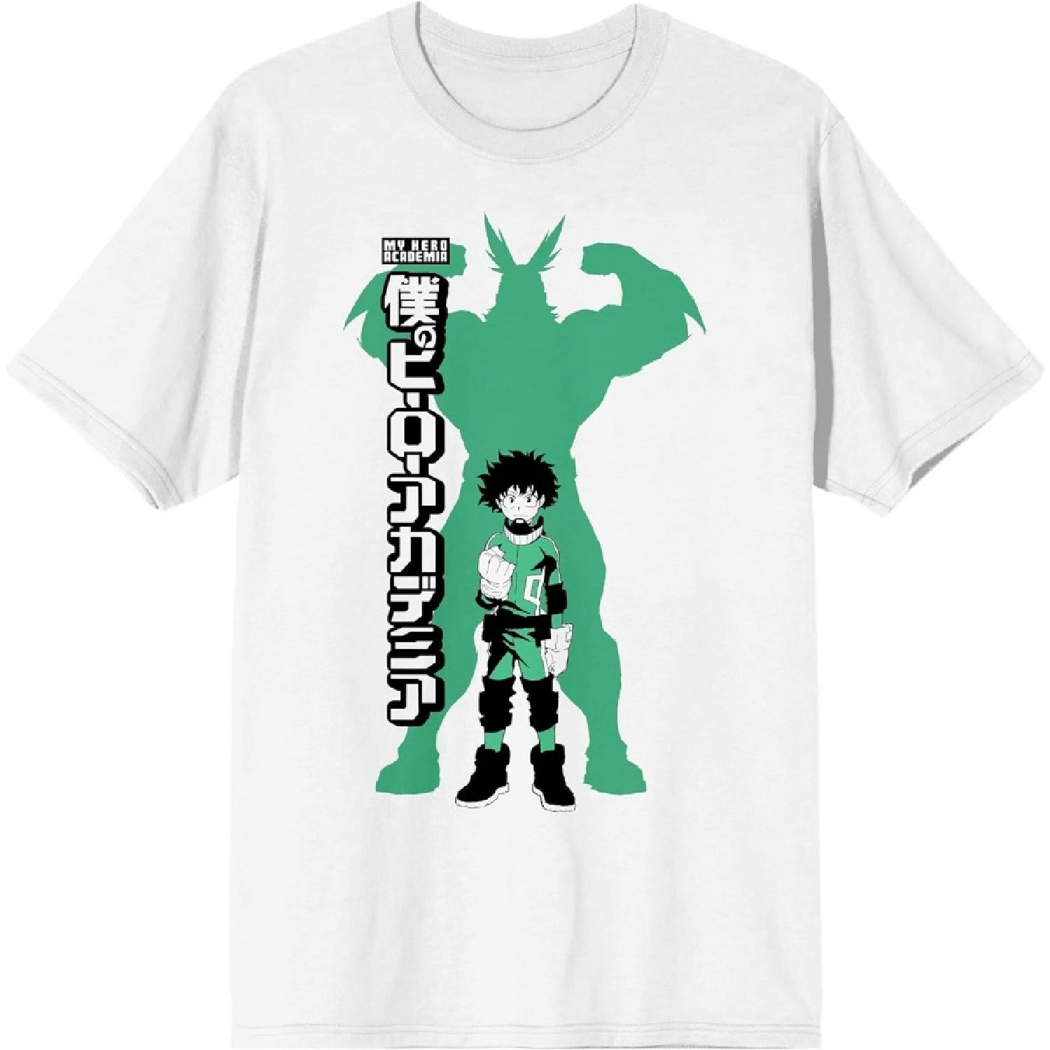 Mens My Hero Academia Anime Deku & All Might White Graphic Tee XXXXXL белый