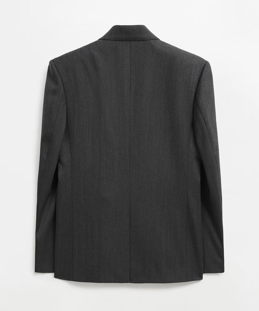 Lmood Kiara Wool Herringbone Single Blazer Charcoal
