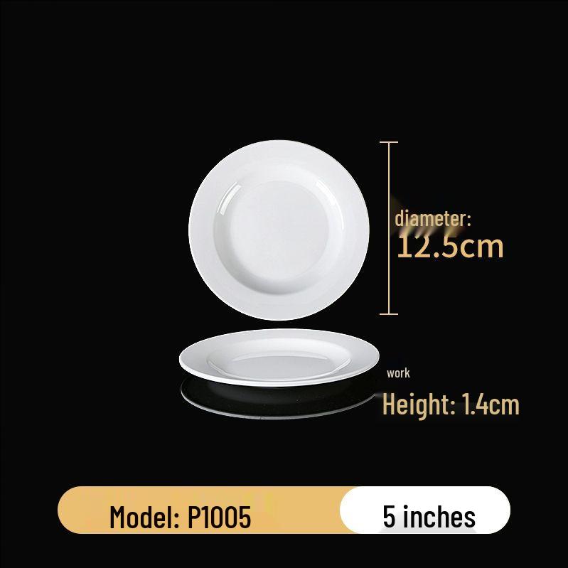 Melamine Flat Round Plate for Fried Rice and Noodles - Commercial Self-Service Fast Food Tableware