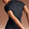 Nike SKIMS Shine Short Sleeve Mock Neck Top Obsidian Women Tops Black TP-TSH-2714-OBD