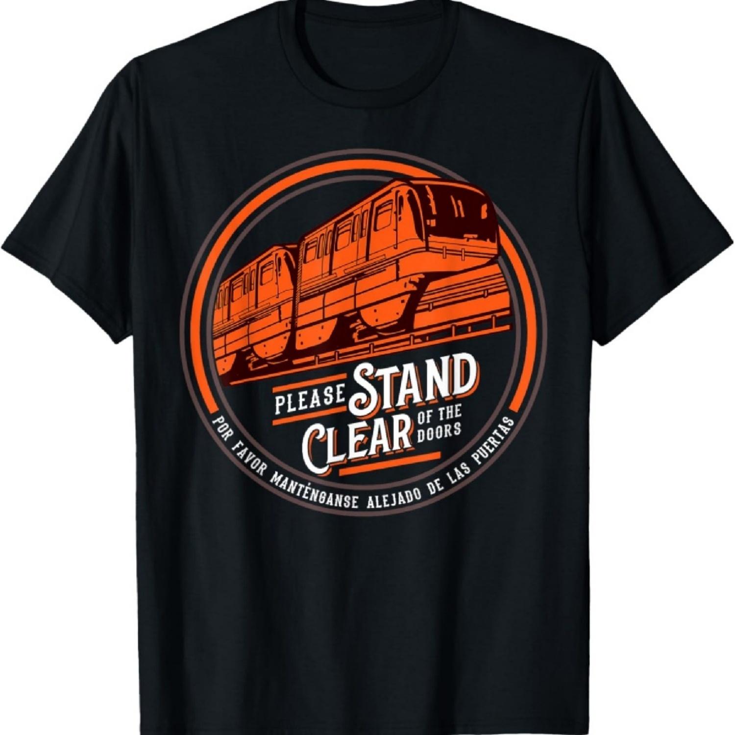 

Monorail Please Stand Clear Of The Doors English Spanish T-Shirt XXXXXL чёрный
