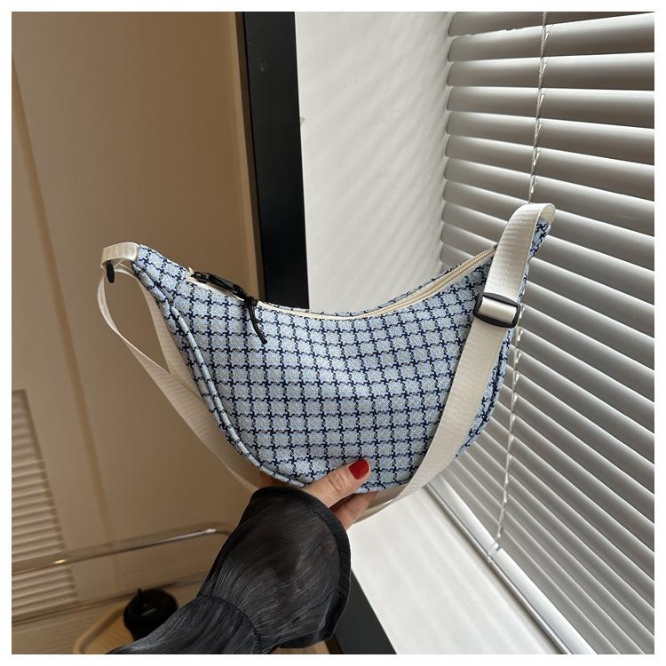Plaid Trend Casual 2025 New Autumn New Fashion Personality Simple One Shoulder Crossbody Dumpling Women's Bag
